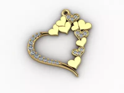 Love  Heart pendant Free low-poly 3D model