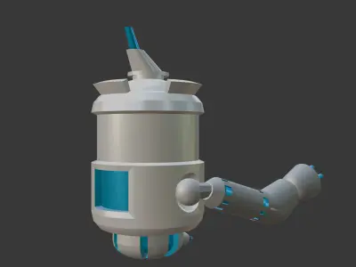 AA  Sci-Fi Combat Drone with Rigged Armature 3D model