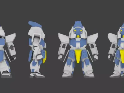 Super Mecha 23 - Arram of Code Name A12RM Low-poly 3D model