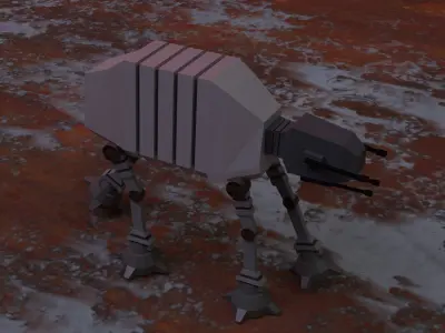 Robot low poly full rigged blender Low-poly 3D model