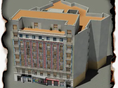 Building Collection 65-68 Low-poly 3D model