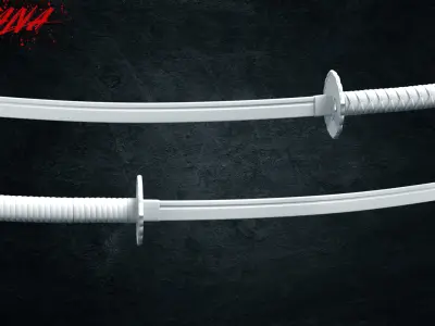 Samurai Katana - Low Poly 3D model Low-poly 3D model