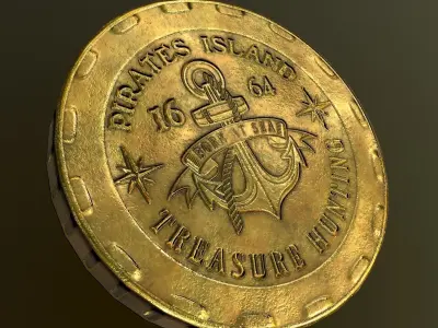  low poly coins 3 kinds Free low-poly 3D model