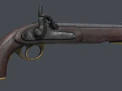 Pedersoli Kentucky Percussion Pistol Low-poly 3D model