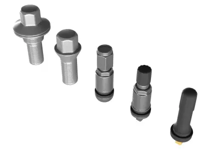 Valve Stem and Bolts Low-poly 3D model