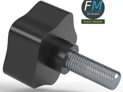 Knob with thread 1 3D model