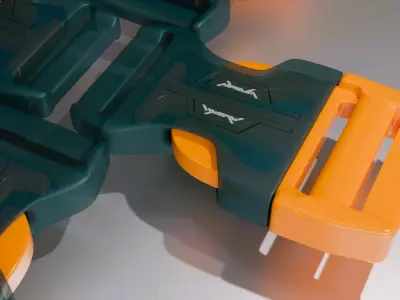 Futuristic Dual-Color Buckle Clip 3D model