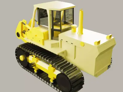 bulldozer truck Low-poly 3D model from CGTrader