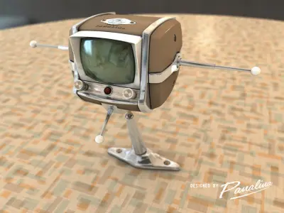 Fifties-look GPS navigation display - 3d model 3D model