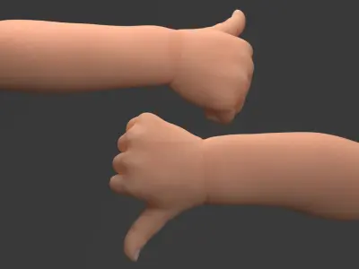  Caucasian Baby Hand Thumbs Up Gesture 