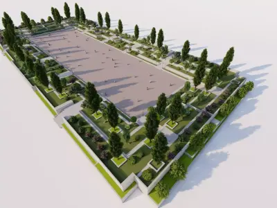 public park-Private Park Landscape 3D model 21
