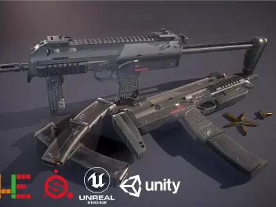 HIE Game Ready  MP7 D180614 Low-poly 3D model