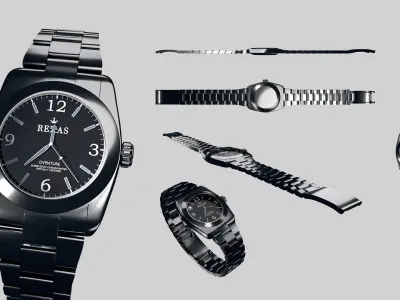 Stainless Steel Watch - Rexas Watch Rigged 3D model