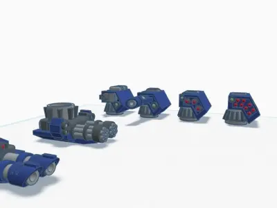 Interception Gun ship 38 elements model 3D print model