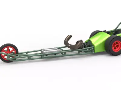 3 wheeled dragster with Turbonique Rocket Turbine Scale 1 to 25 3D print model