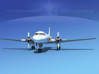 Convair CV-580 Unmarked cargo 3D model