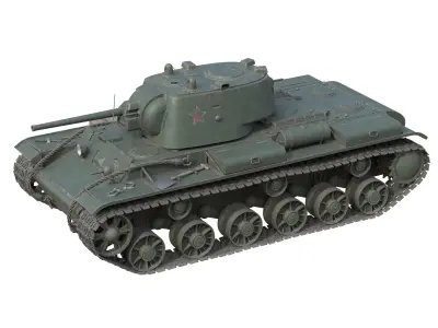 Kliment Voroshilov tank KV1 Low-poly 3D model