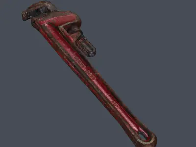 Pipe Wrench - PBR Game Ready Low-poly 3D model