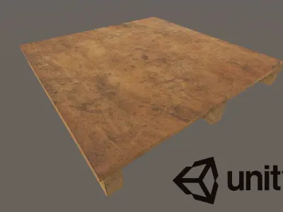 Pallet three wooden pallets stacked Free low-poly 3D model