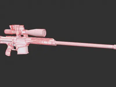 Barrett Model 98b Low-poly 3D model