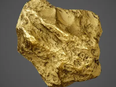 Gold Nugget - PBR Game-Ready Low-poly 3D model