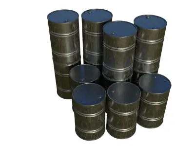Steel Barrel PBR Low-poly 3D model