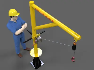 Davit crane 1000 lbs Free 3D model