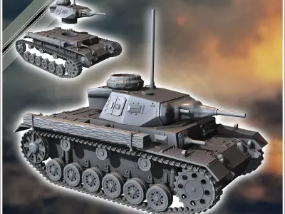 Panzer III Ausf G Tauchpanzer - miniatures tabletop scenery 3D print model