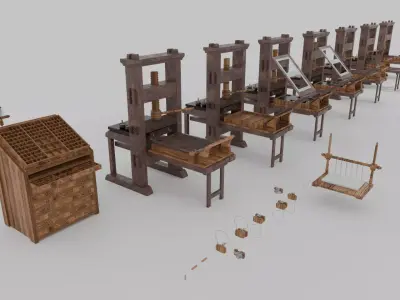 Letterpress printing machine and type molding 3D model