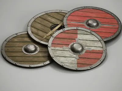 Medieval Modular Sheilds pack vol1 Low-poly 3D model