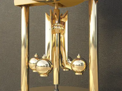 Vintage Golden Alarm Clock - 3D Model  3D model