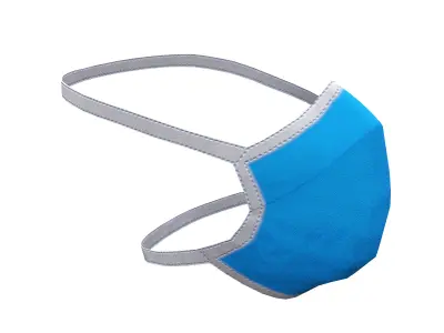Disposable Surgical Mask Low Poly Low-poly 3D model