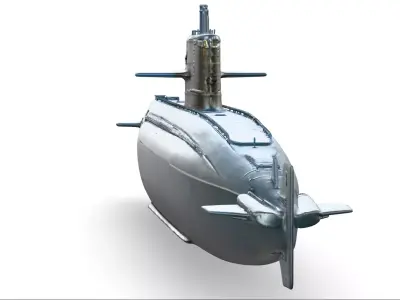 Realistic Modern Submarine Low-poly 3D model
