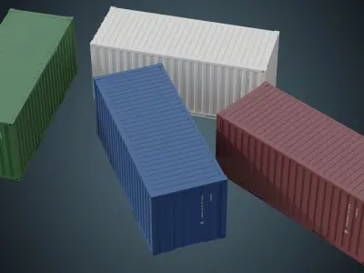 Cargo Container 4A Low-poly 3D model