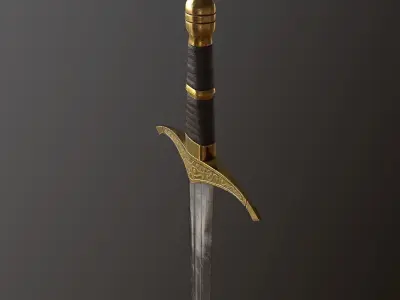 Medieval Short Sword - PBR Game Ready Low-poly 3D model