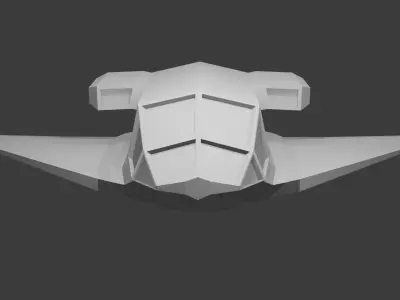 Futuristic Plane Low-poly 3D model