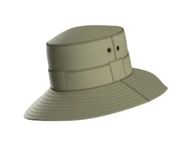 Olive Bucket Hat 3D model