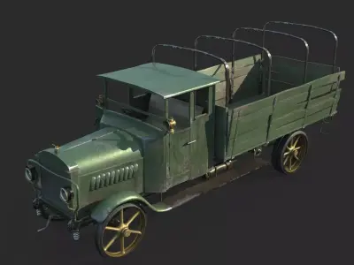 Old-fashioned vehicle old truck 3D model