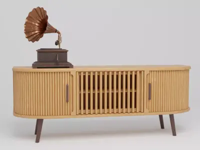 Console and Gramophone 3D model