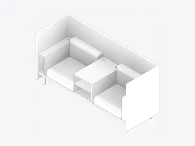 Sofa - Contemporary - Flame - Central Shelf - Armrest Shelf Low-poly 3D model purchase
