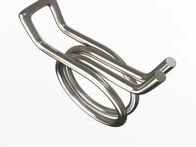 Double Wire Spring Hose Clamp Silver Low-poly 3D model