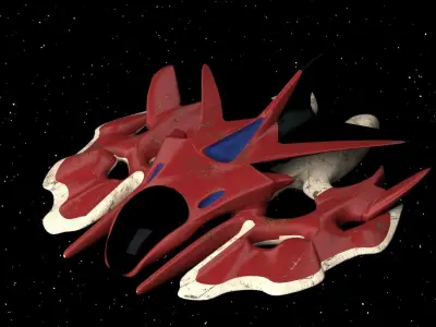 living spaceship PBR Low-poly 3D model