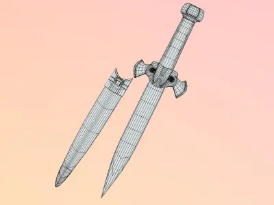 Roman Dagger Low-poly 3D model