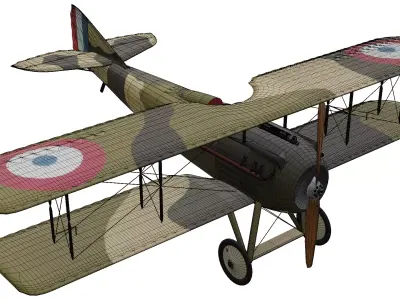 SPAD VII Low-poly 3D model