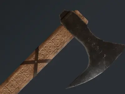 Houaz Viking Axe Low-poly 3D model
