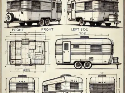 Camping trailer Low-poly 3D model