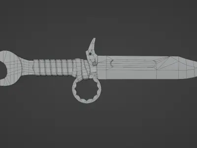 Craft knife post-apocalyptic PBR game readey Low-poly 3D model