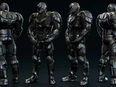Sci-fi Soldier Low-poly 3D model get