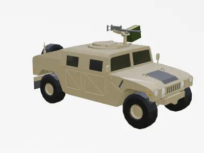 HUMVEE armoured low poly Low-poly 3D model