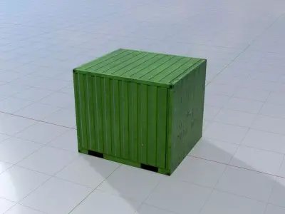 Transport-Container Yellow-Green 6ft Low-poly 3D model